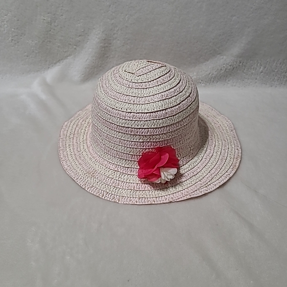Babyhug Straw Hat Flower Design  Pink - Diameter 18 cm